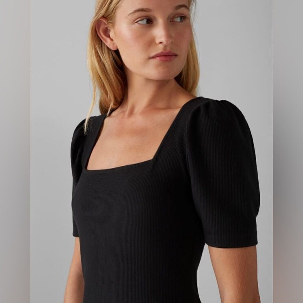 NWT Club Monaco Square Neck Puff Sleeve Dress - Picture 4 of 11